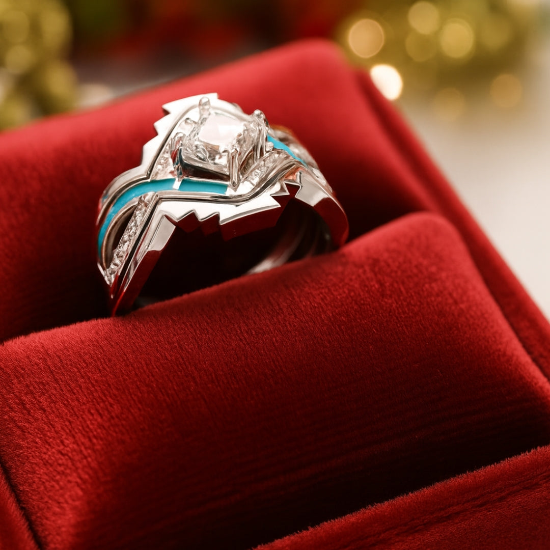 Cascade Crest Ring – Moissanite