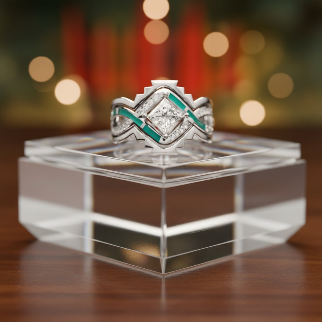 Cascade Crest Ring – Moissanite