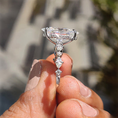 Marquise Cut Moissanite Engagement Ring