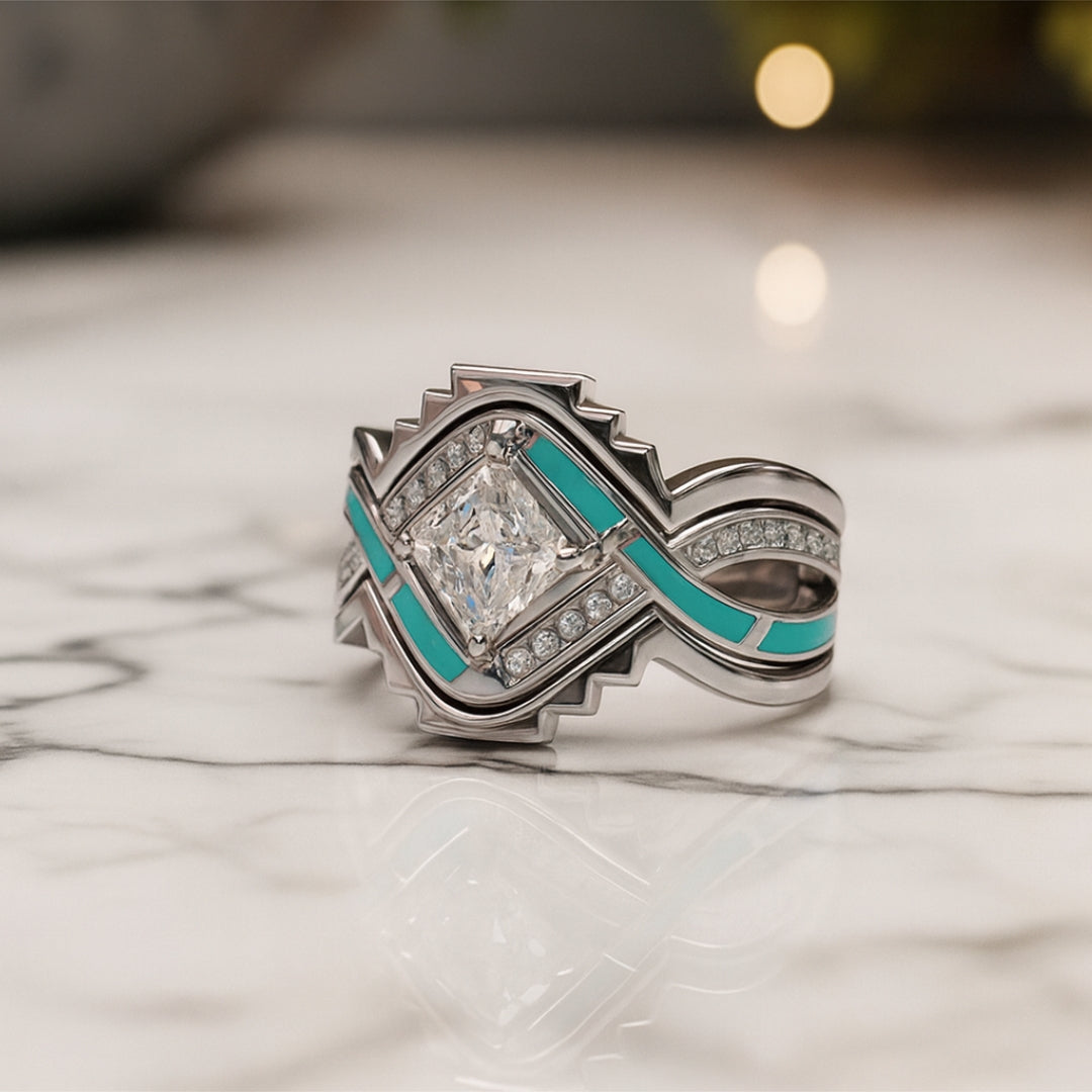 Cascade Crest Ring – Moissanite