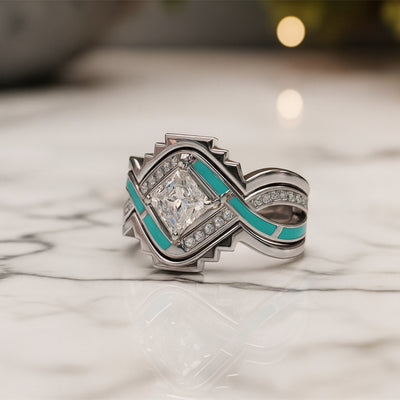 Cascade Crest Ring – Moissanite