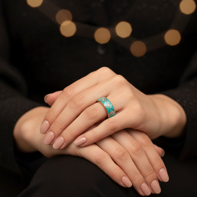 Summit Geometric Ring – Turquoise