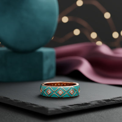 Summit Geometric Ring – Turquoise