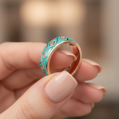 Summit Geometric Ring – Turquoise
