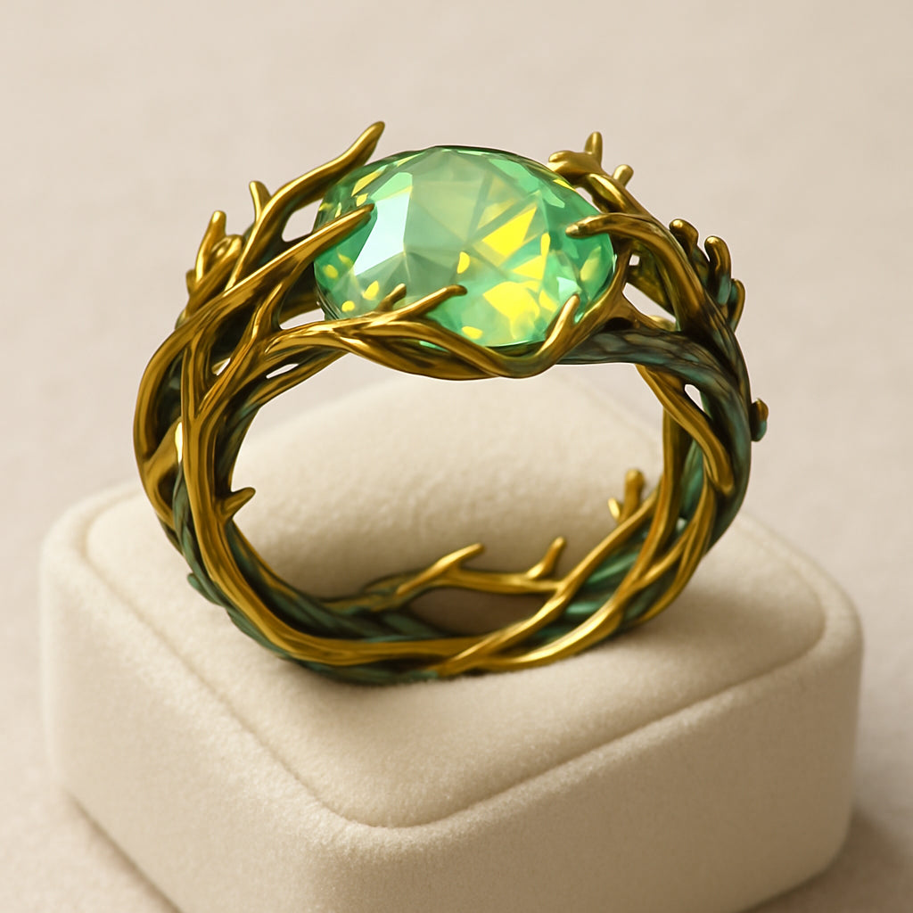 Green Opal Nature Ring