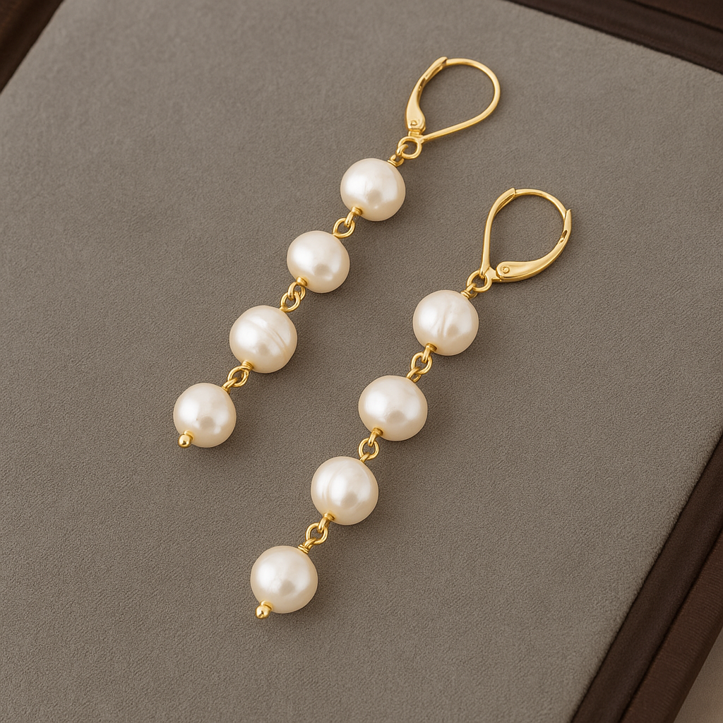 Elegant Shell Pendant Earrings with Cultured Pearl