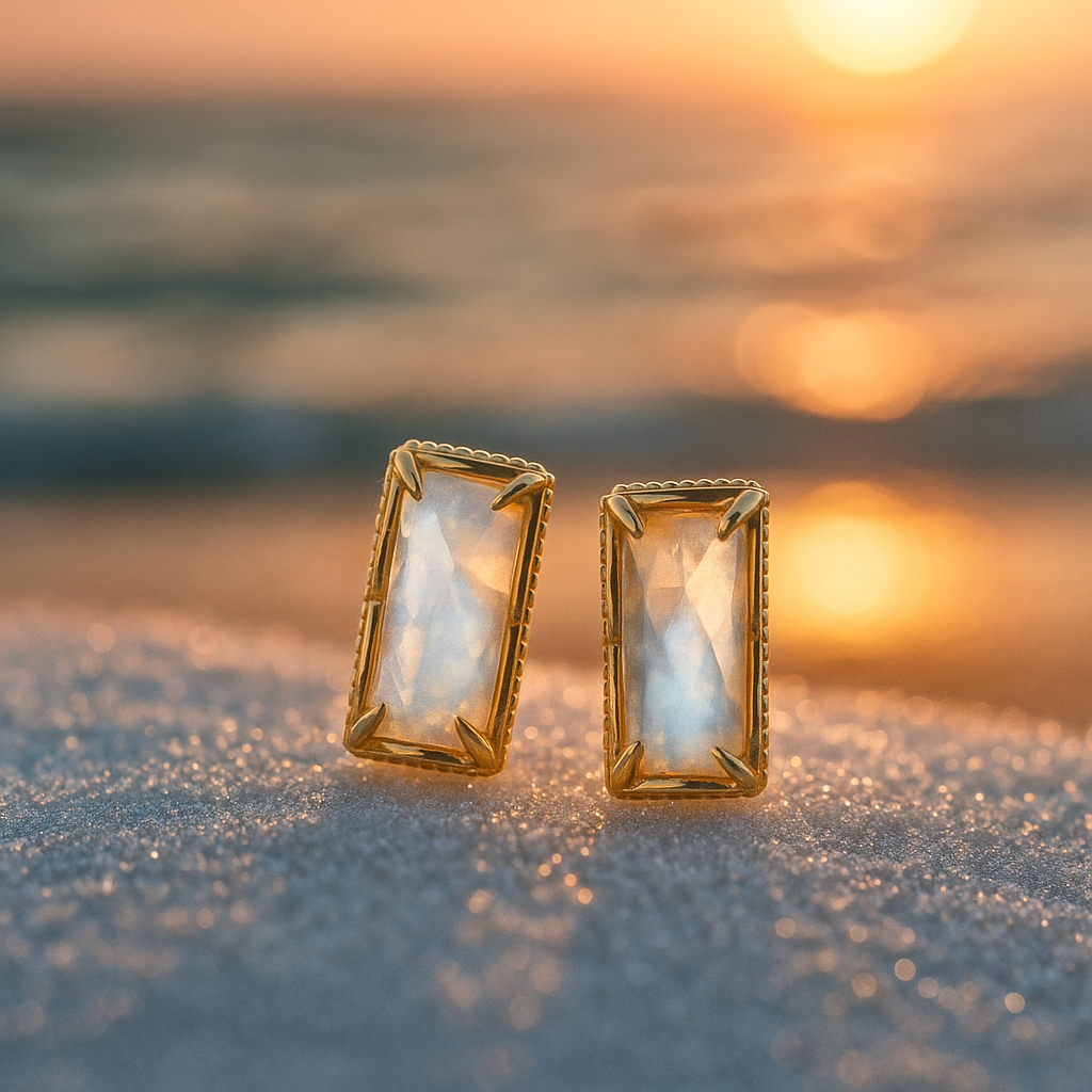 Riflessi di Luna - Elegant Golden Earrings in 925 Sterling Silver