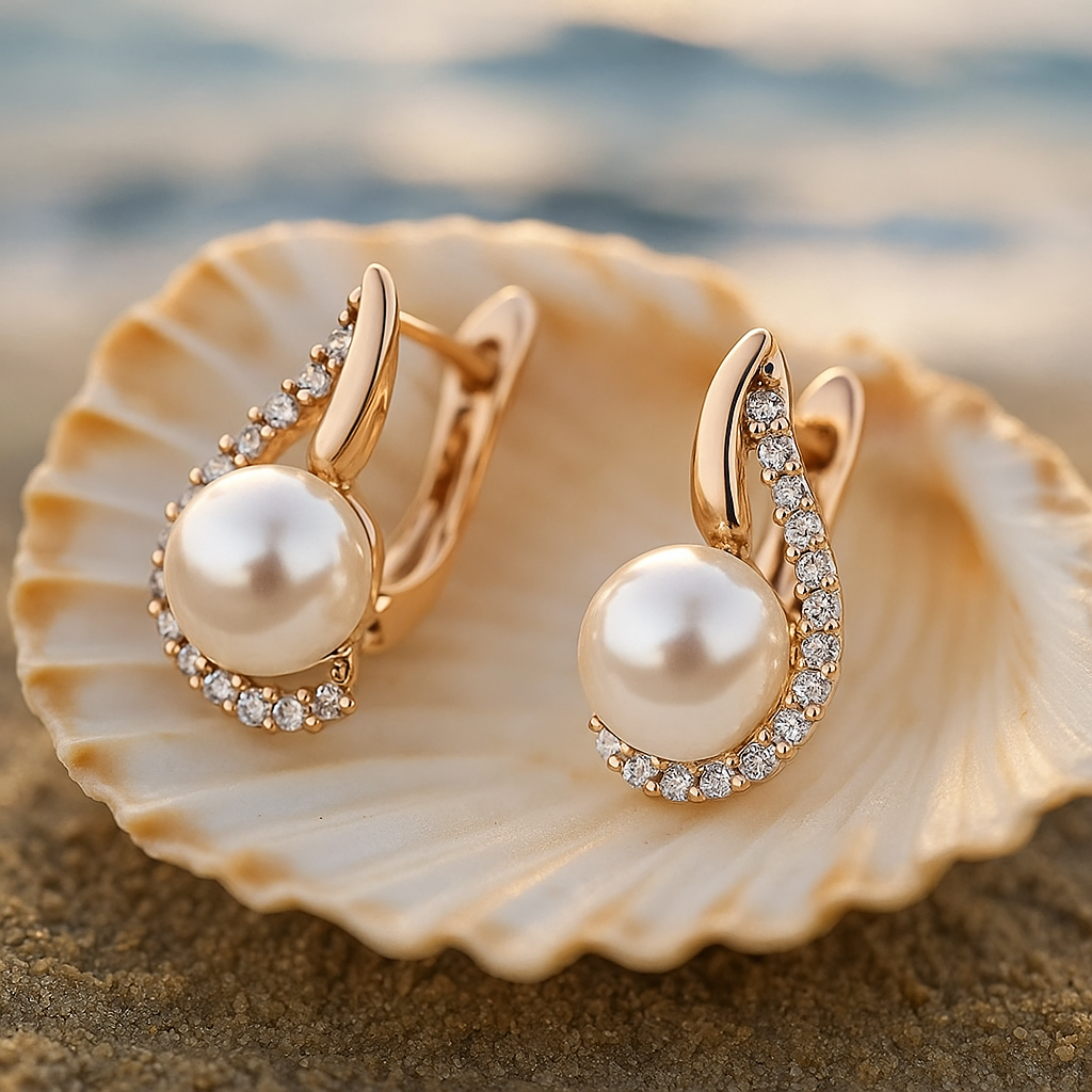 Lorelei Elegant Buttoned Pearl Drop Earrings
