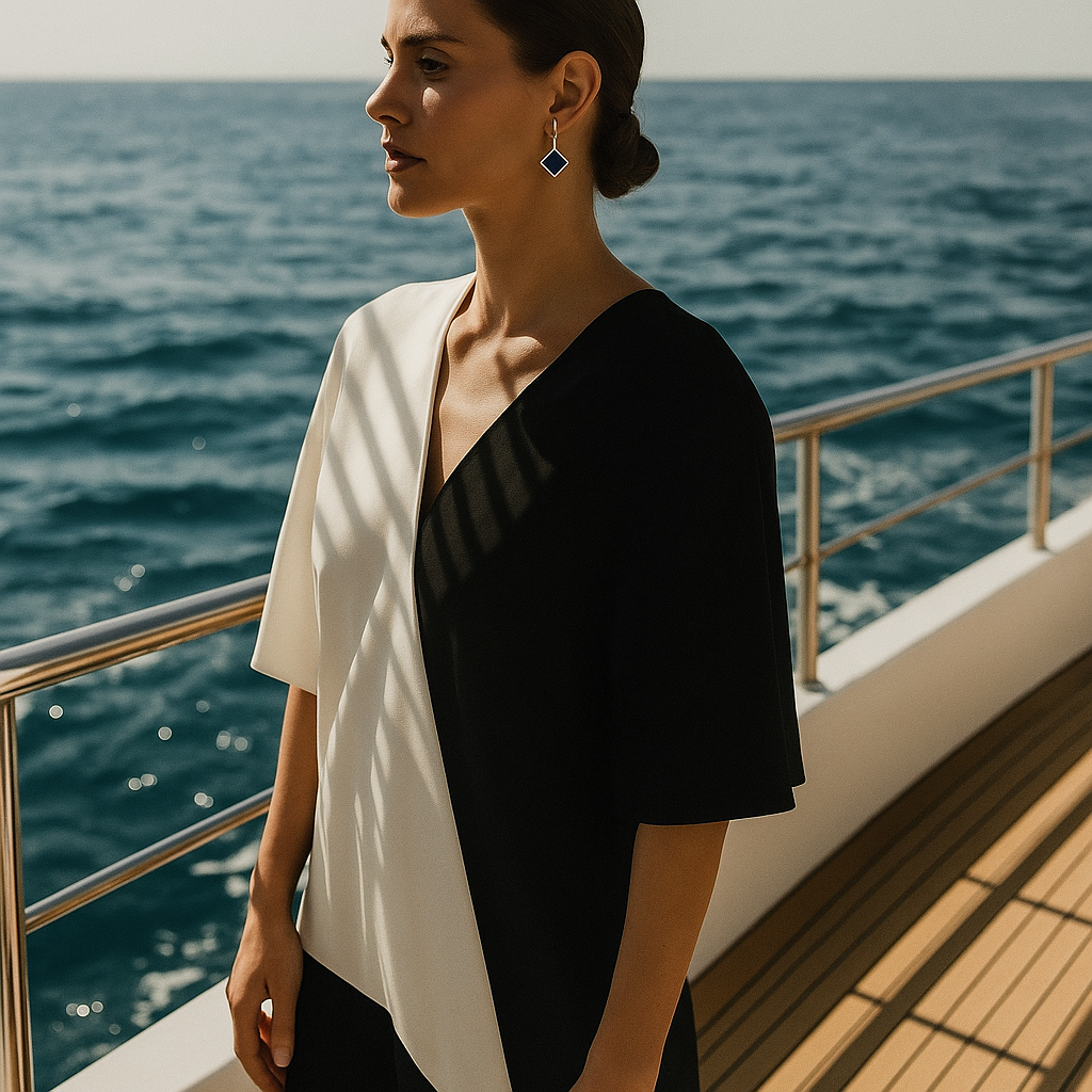 Keto Earrings with Square Black Stones