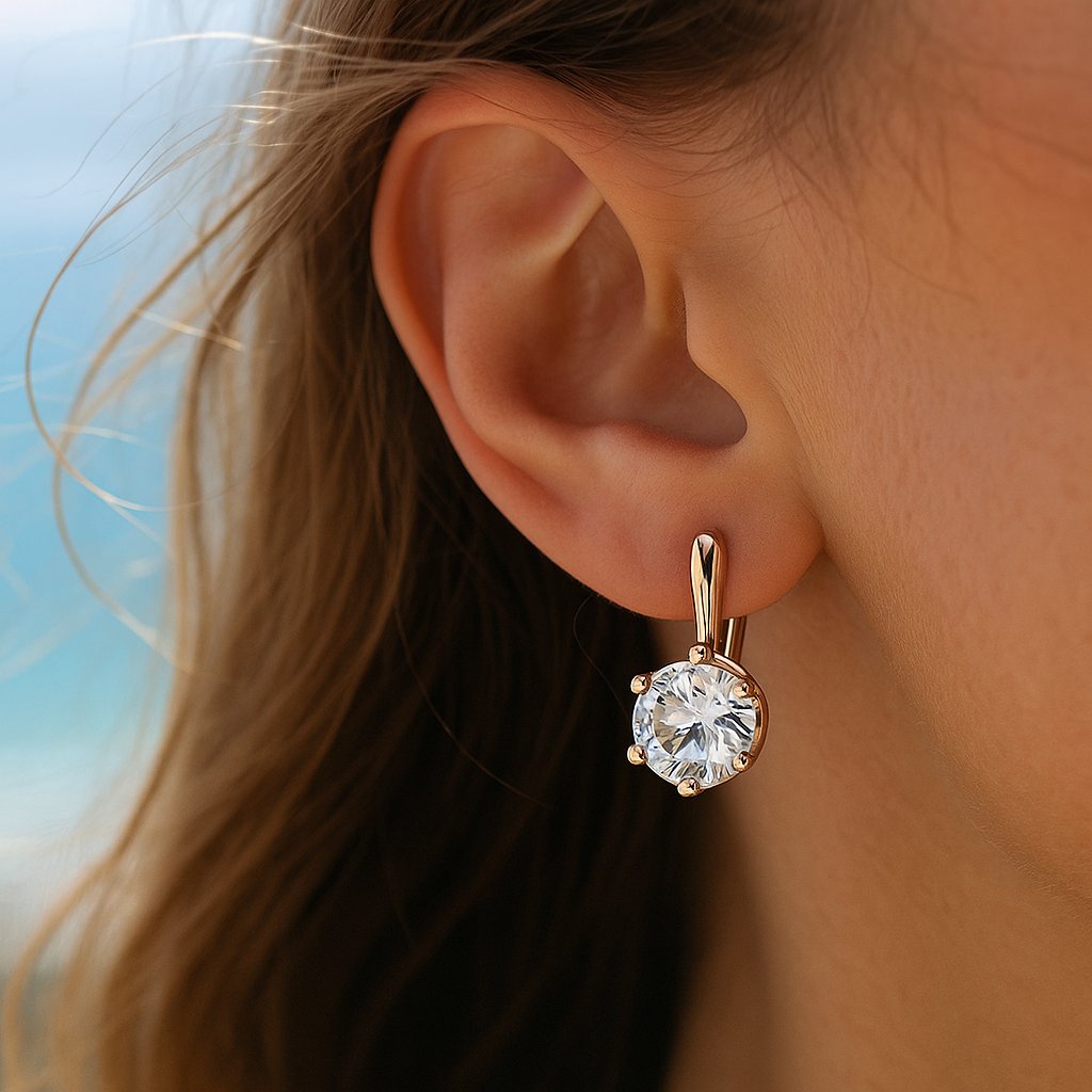 Eirene | Elegant Round Zirconia Paved Hoop Earrings for Women