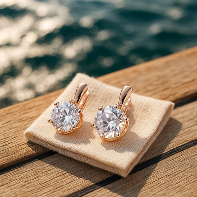 Eirene | Elegant Round Zirconia Paved Hoop Earrings for Women