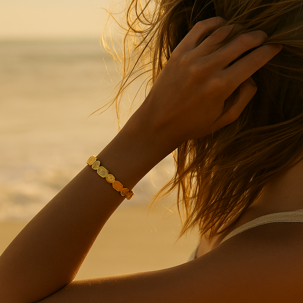 Ariel Golden Sand Reflections: A Captivating Wall Art Piece