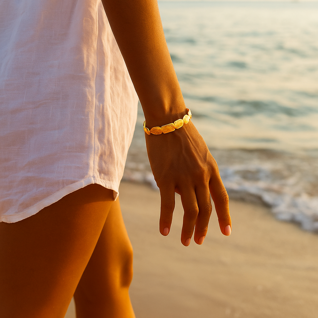 Ariel Golden Sand Reflections: A Captivating Wall Art Piece