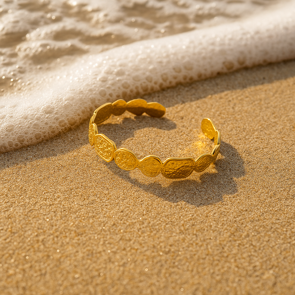 Ariel Golden Sand Reflections: A Captivating Wall Art Piece