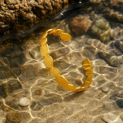 Ariel Golden Sand Reflections: A Captivating Wall Art Piece