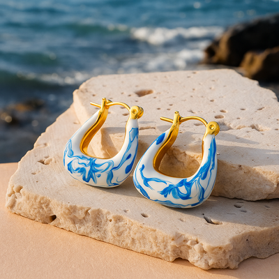 Hama Golden Wave Foam Earrings