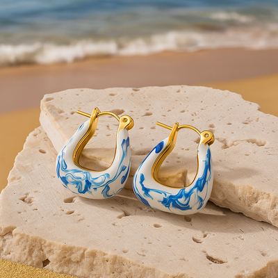 Hama Golden Wave Foam Earrings