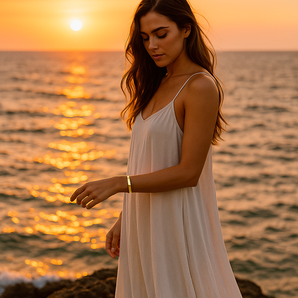 Coralia 14K Gold Plated Line Bracelet