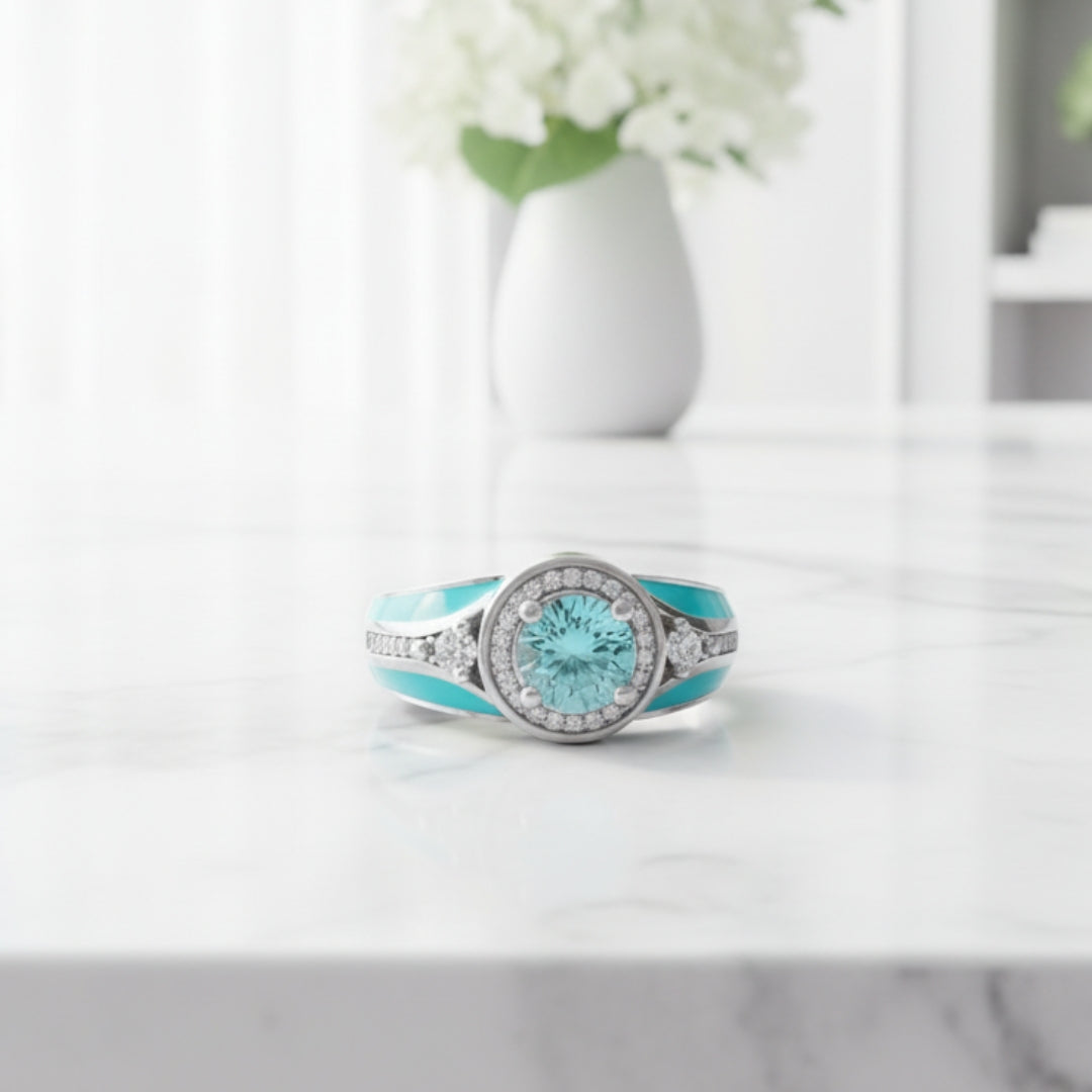 Bold Belt Ring – Aquamarine