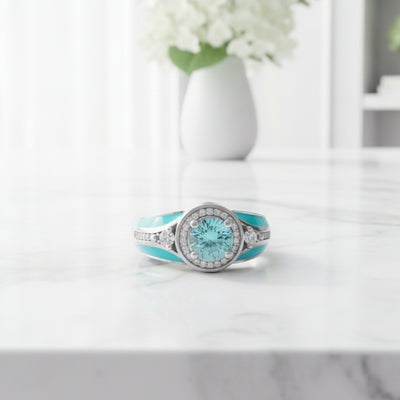Bold Belt Ring – Aquamarine