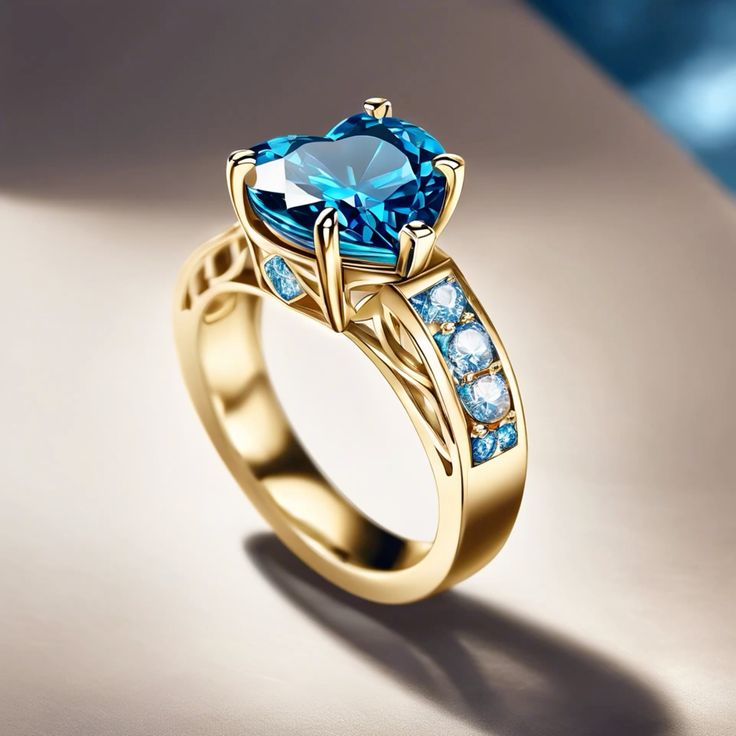 Exotic Blue Gold & Silver Ring