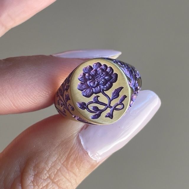 Violet Rose Gold Stamp Ring