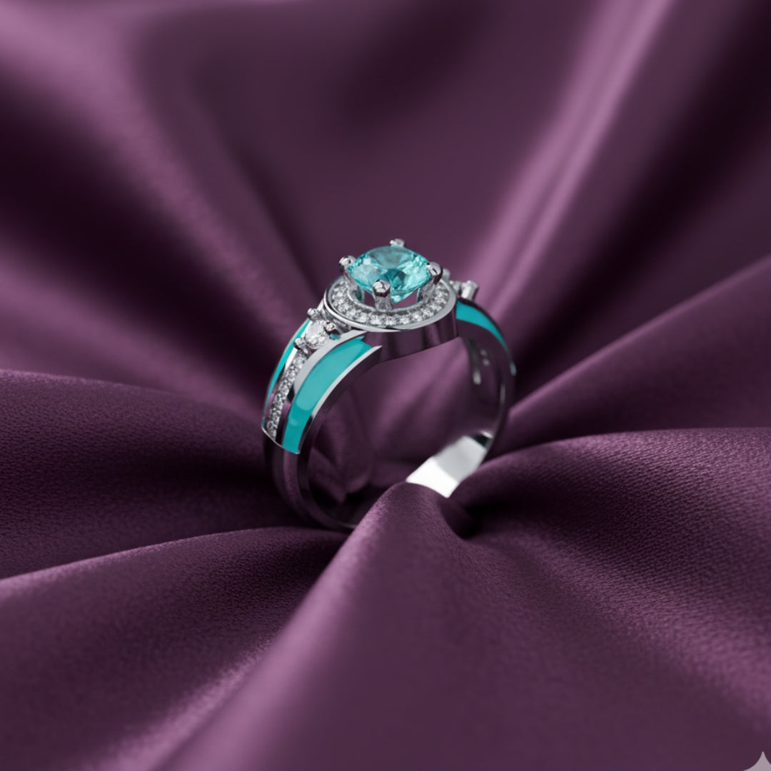 Crown Belt Ring – Aquamarine