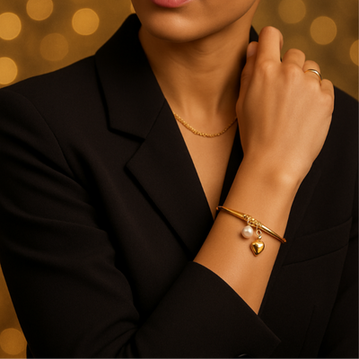 Linda Beads Engraved Bangle