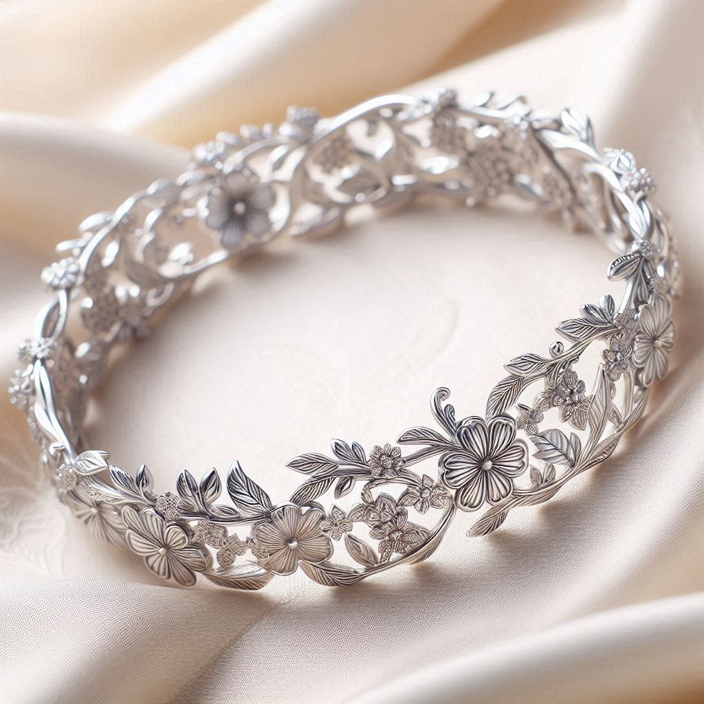 Floral Silvered Bracelet