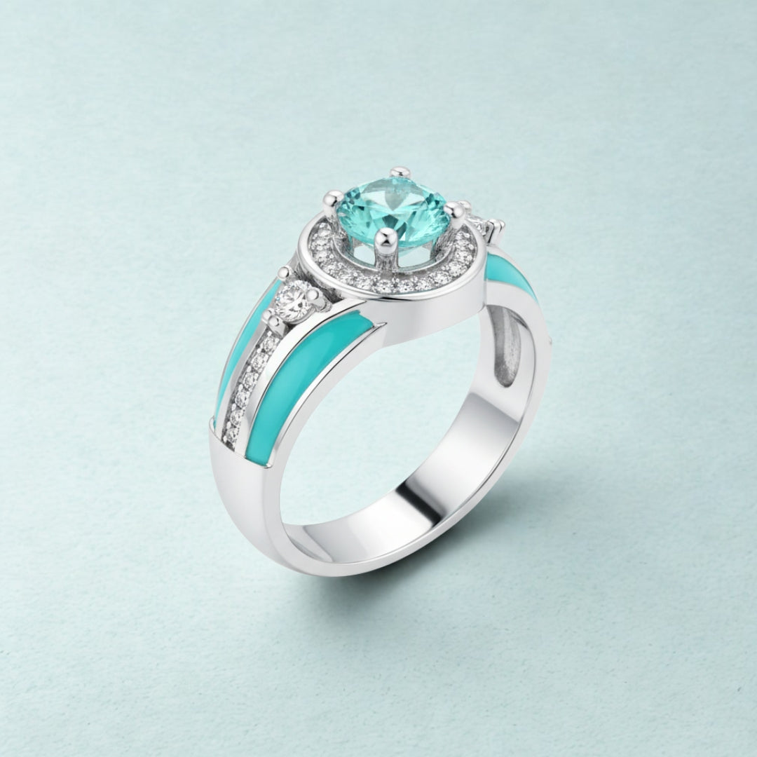 Crown Belt Ring – Aquamarine