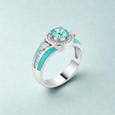 Crown Belt Ring – Aquamarine