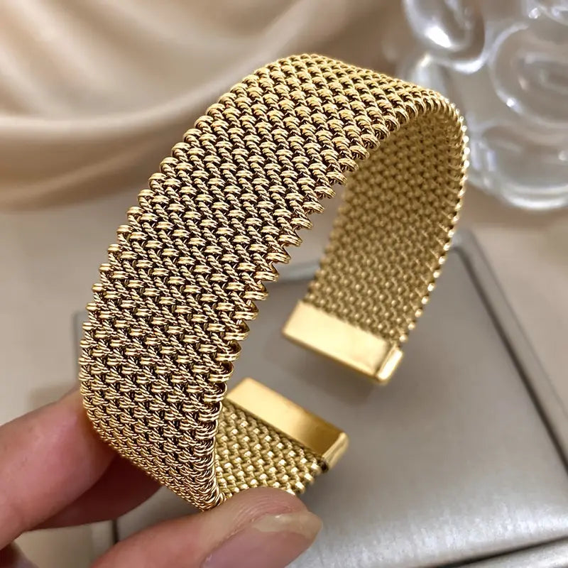 Open Golden Mesh Bracelet