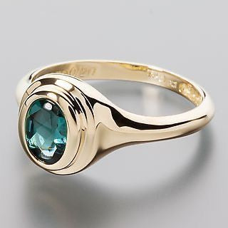 Turquoise Glass Gold Ring