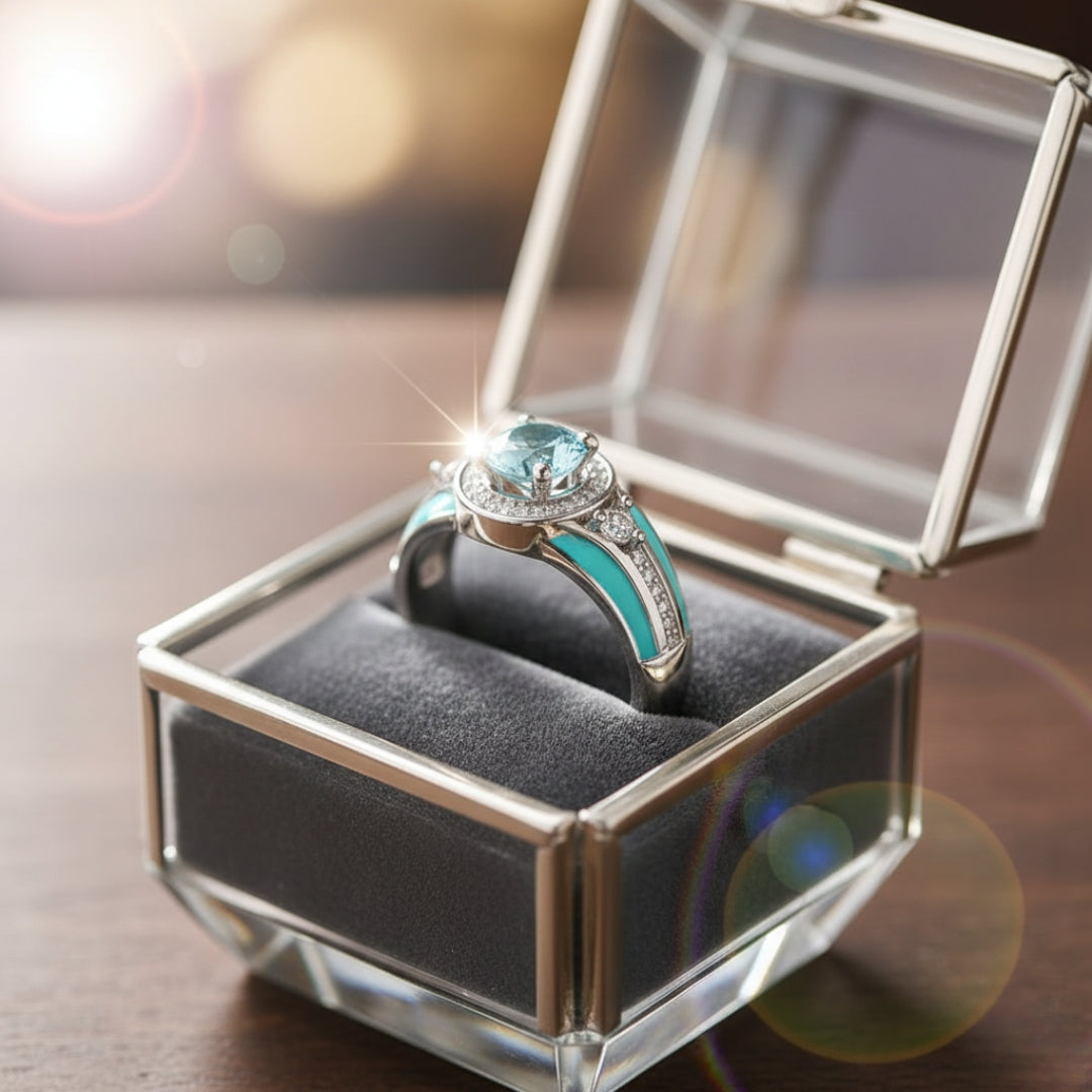 Crown Belt Ring – Aquamarine