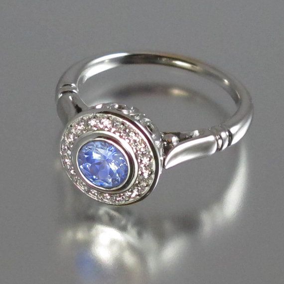 Blue Inlaid Glass Silver Ring