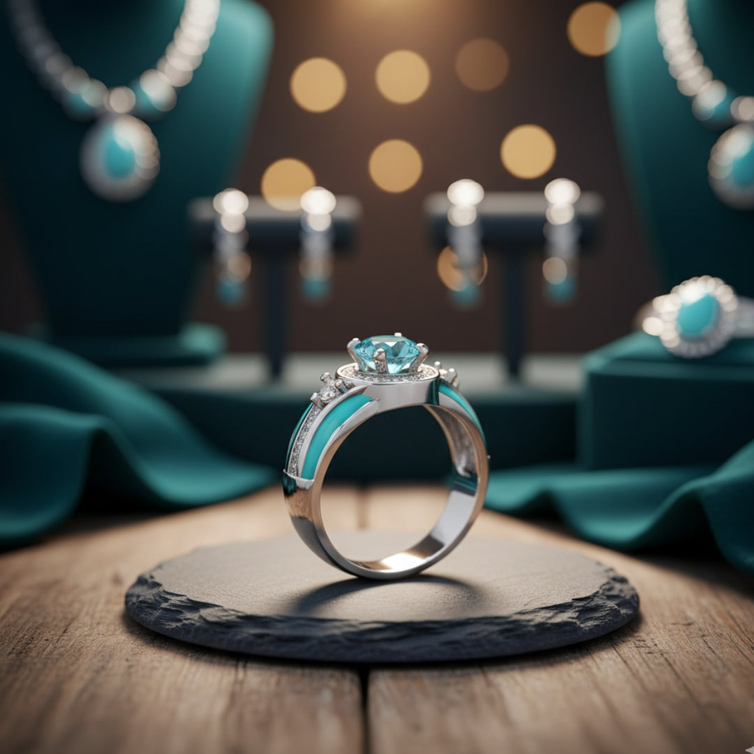 Crown Belt Ring – Aquamarine