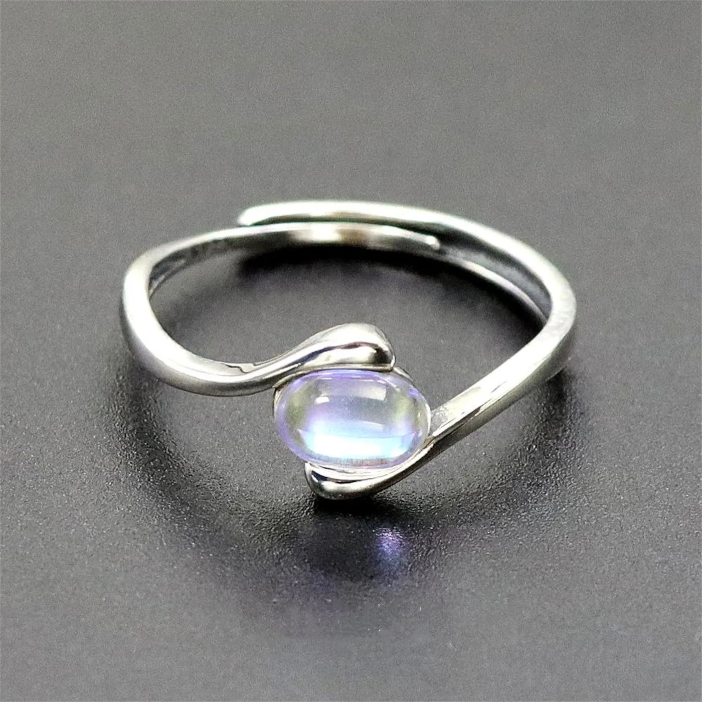 Adjustable Moonstone Orbit Ring