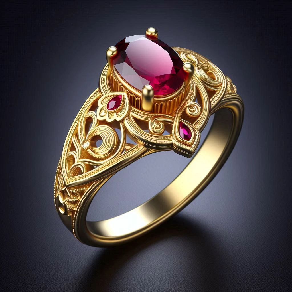Exotic Ruby Crystal Ring