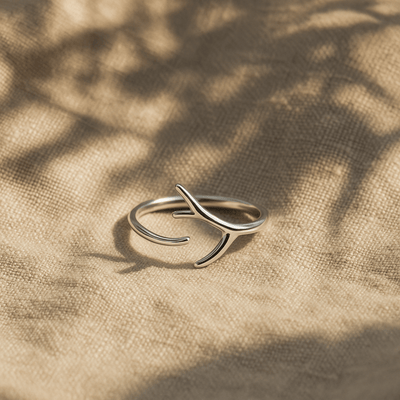 Adjustable Sterling Silver Antler Ring