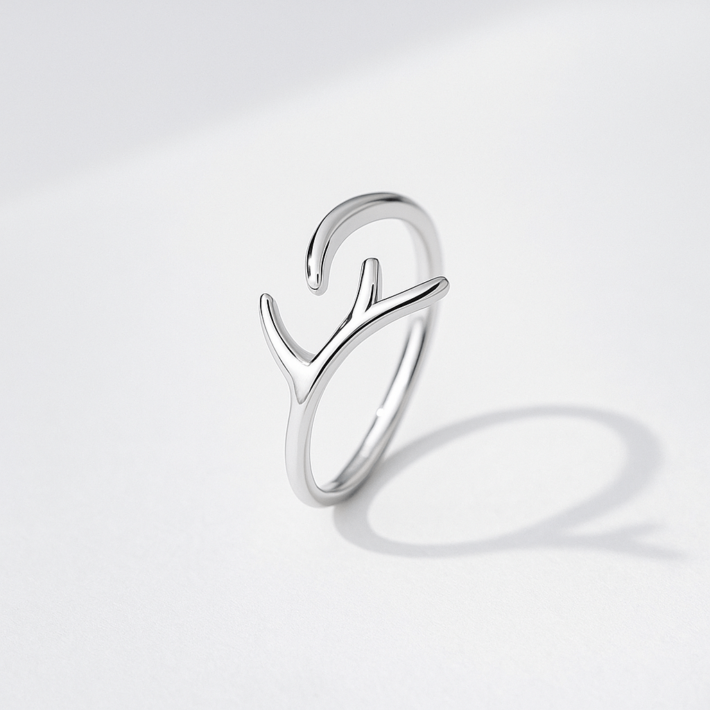 Adjustable Sterling Silver Antler Ring