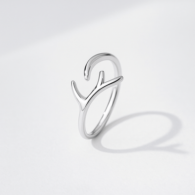 Adjustable Sterling Silver Antler Ring