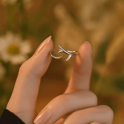 Adjustable Sterling Silver Antler Ring