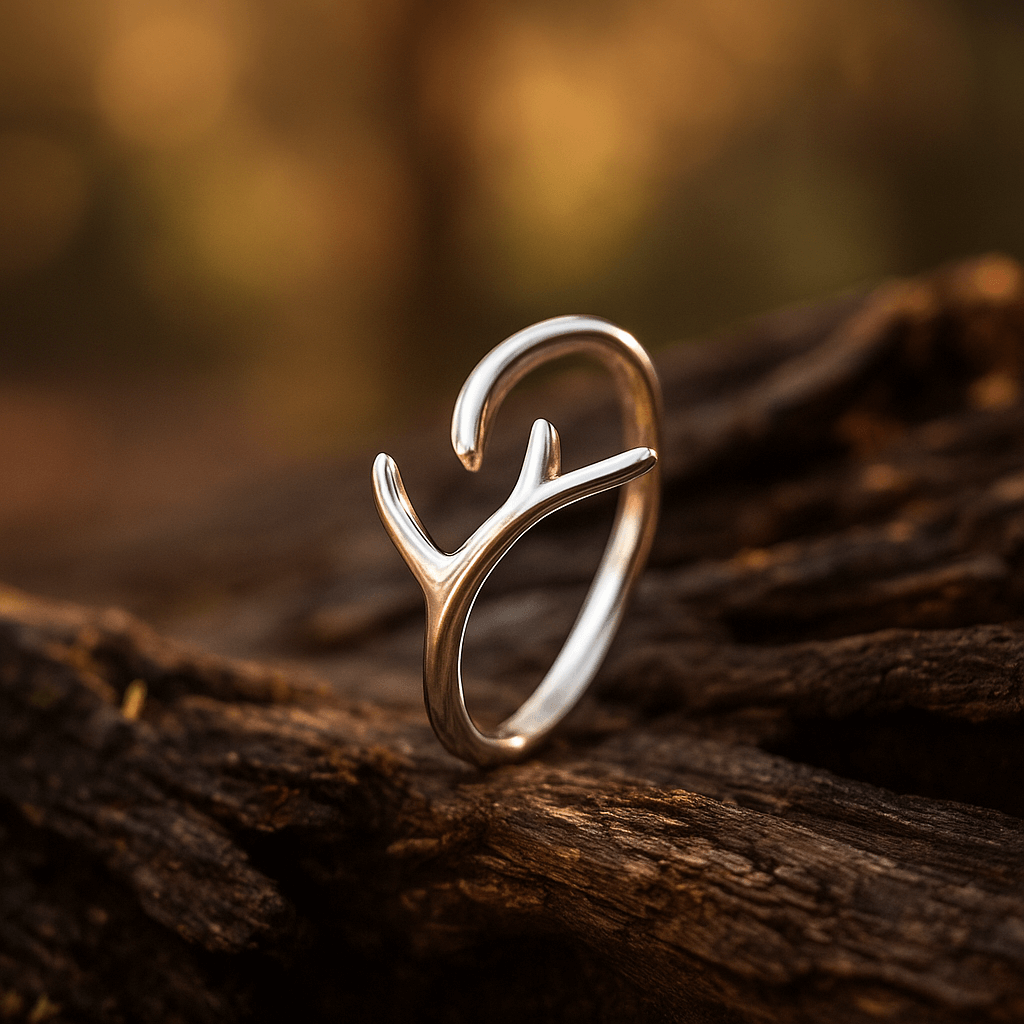 Adjustable Sterling Silver Antler Ring
