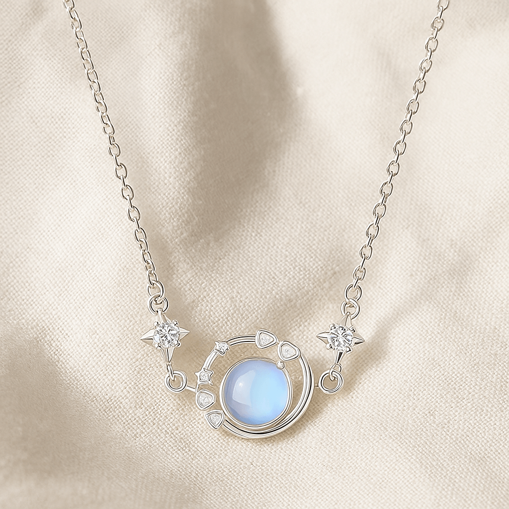 Elegant Celestial Keepsake Necklace with Star and Moon Pendant