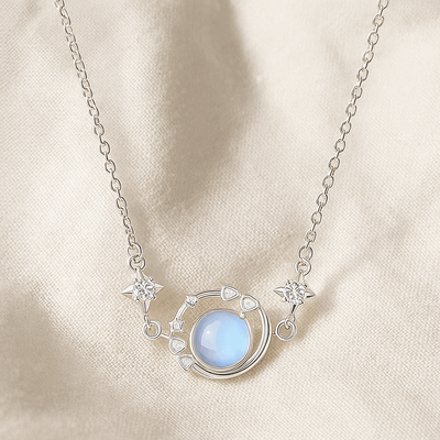 Elegant Celestial Keepsake Necklace with Star and Moon Pendant