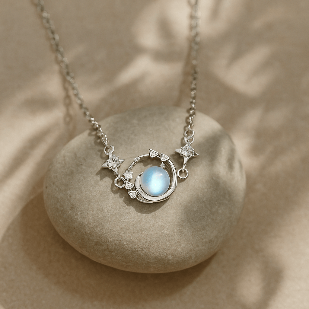 Elegant Celestial Keepsake Necklace with Star and Moon Pendant