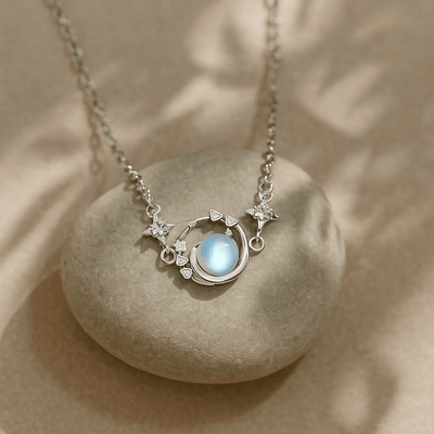 Elegant Celestial Keepsake Necklace with Star and Moon Pendant