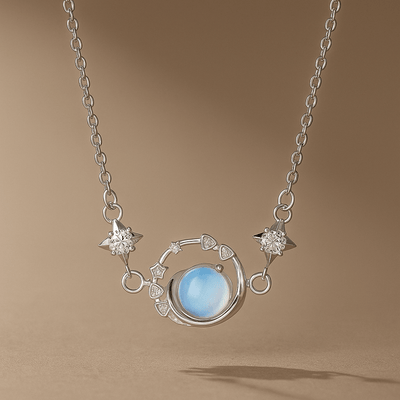 Elegant Celestial Keepsake Necklace with Star and Moon Pendant
