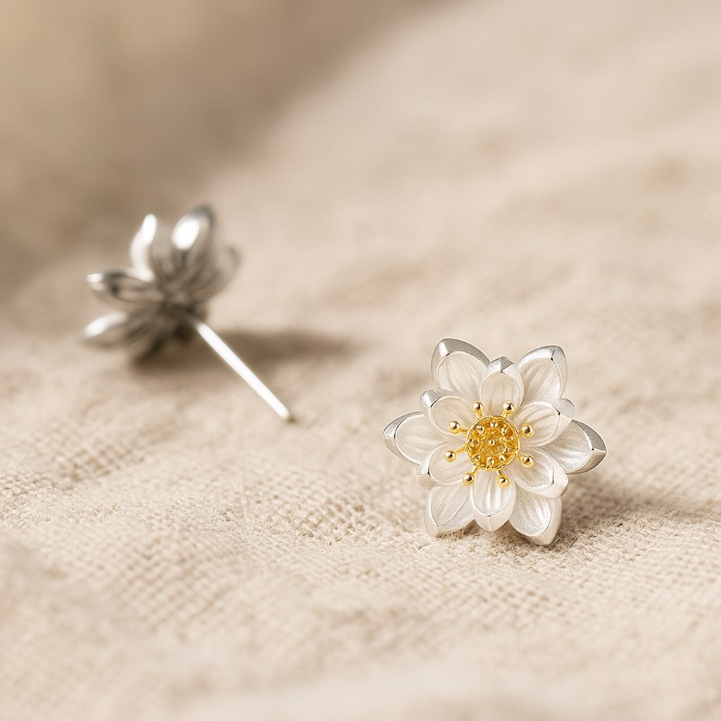 Elegant Dawnflower Earrings with Intricate Petal Design