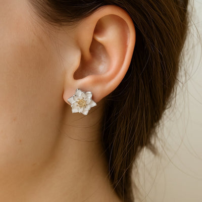 Elegant Dawnflower Earrings with Intricate Petal Design